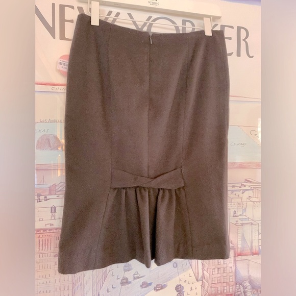 NWT Rebecca Taylor espresso wool pencil skirt with back vent detail size 4 - Picture 4 of 13